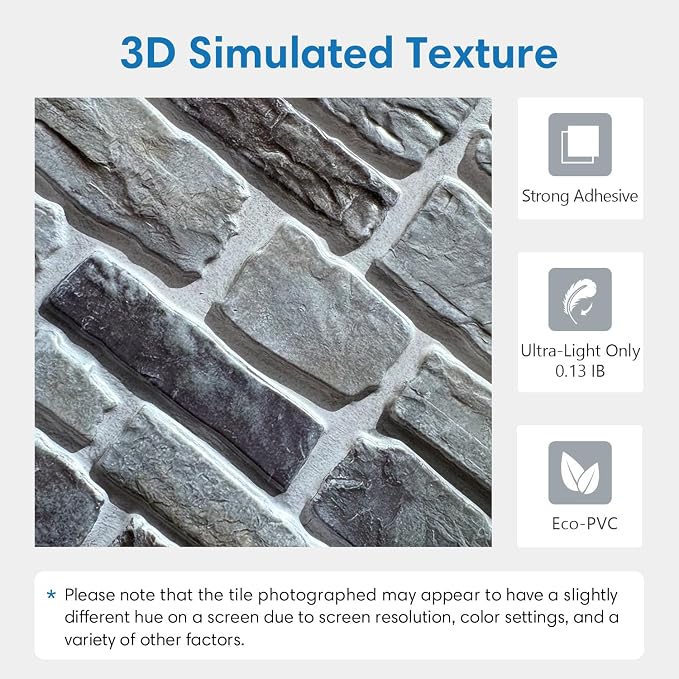 COMSTICKC 3D Faux Stone Wall Panel Peel and Stick Wall Tiles, Ultra-Light Thin - Image 3