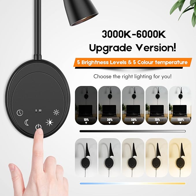 SANKEDOU LED Wall Mount Reading Light, Bedside Reading Lights - Image 4