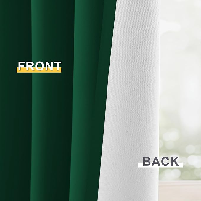 Yakamok 100% Blackout Curtain Panels 63 inches Cold and Light Blocking Drapes - Image 6
