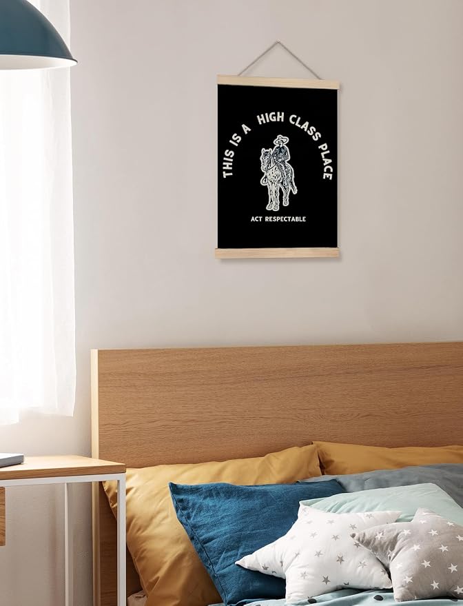 Foritho Funny Black Western Cowboy Poster Wall Art Framed, This Is A High Class - Image 3