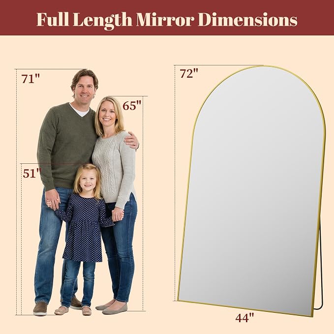 Suidia 72"x44" Arched Full Length Mirror - Image 4