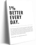 1% Better Every Day Framed Canvas Wall Art Modern Quote Decor 12x16in canvas by Unknown