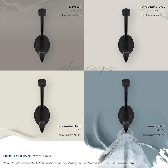 Amerock H55465MB | Adare Double Prong Decorative Wall Hook | Matte Black Hook - Image 7