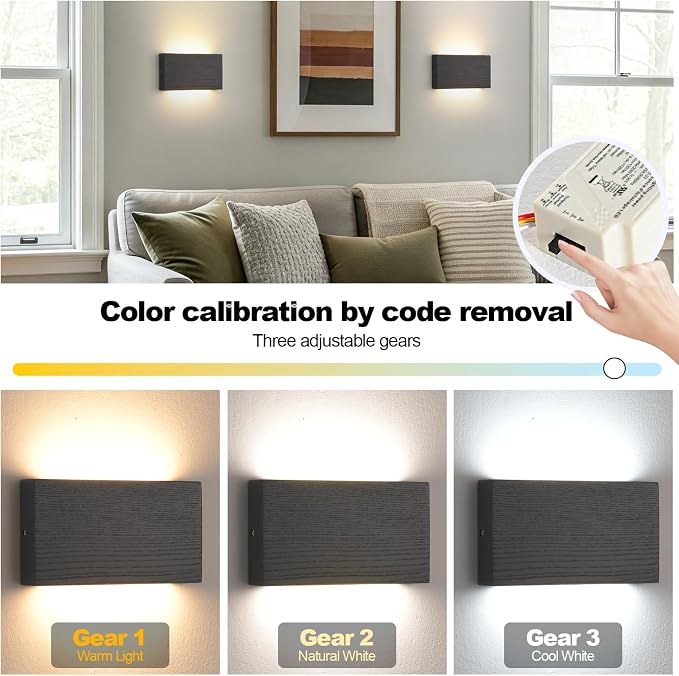 Black Wood wall sconces Lights Indoor - Image 3
