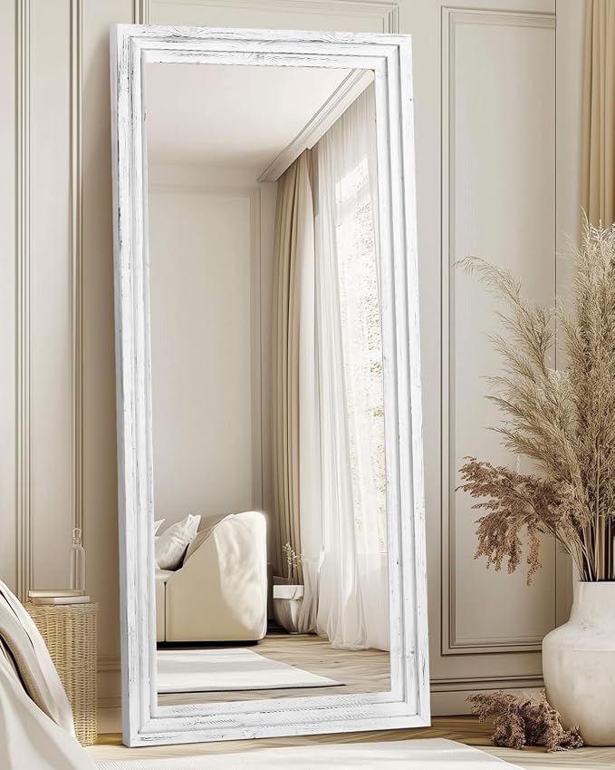 Full Length Mirror 71"x30" Solid Wood Frame Floor Large Mirror - Image 6