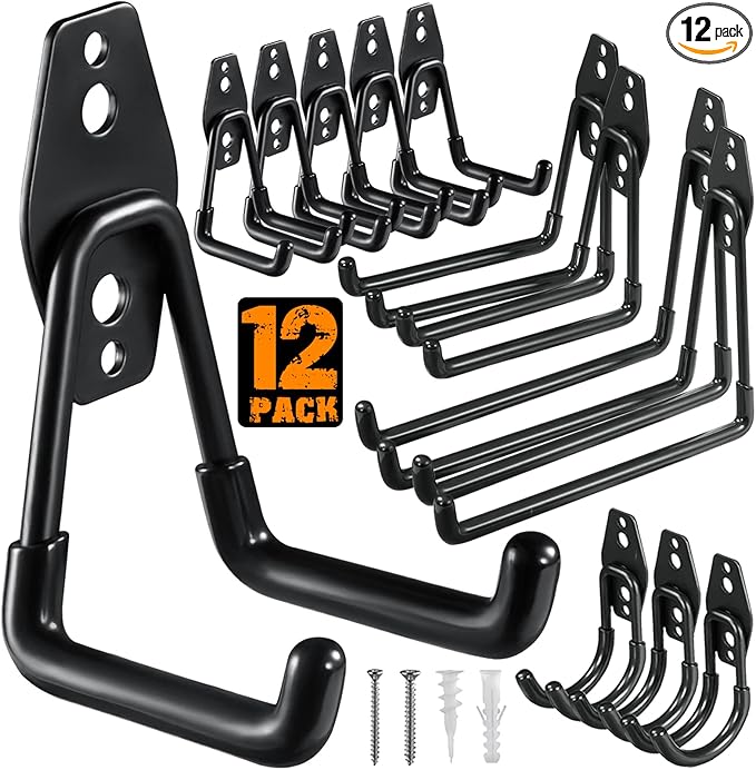 HUPBIPY 12 Pack Garage Hooks Heavy Duty Utility Steel by HUPBIPY