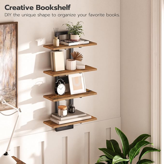 HOOBRO Floating Shelves, 15 Inch Wall Shelf Set of 2, Wall Mounted Storage - Image 7