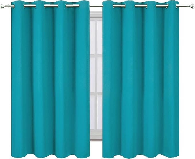 LEMOMO Teal Thermal Blackout Curtains/52 x 54 Inch/Set of 2 Panels Room - Image 2