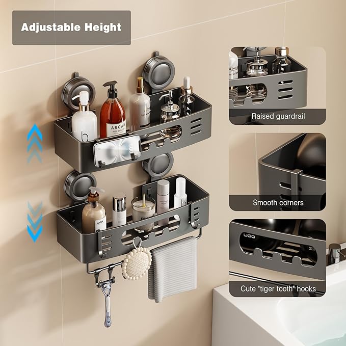 Voldra Shower Caddy Suction Cup, Shower Shelves - Image 2