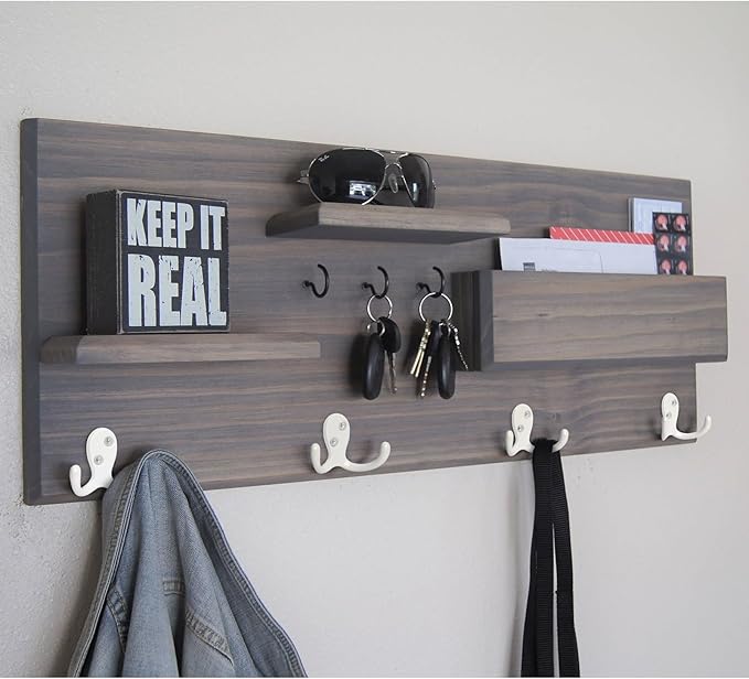 Homanu 10 Pack Coat Hooks, Heavy Duty Double Prong Coat Hooks Wall Mounted - Image 7