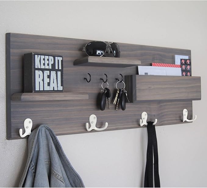 Homanu 34 Pack Coat Hooks, Heavy Duty Double Prong Coat Hooks Wall Mounted - Image 7