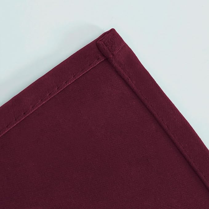 LEMOMO Blackout Curtains 66 x 72 Inch Long Burgundy Red Curtains Set of 2 - Image 7