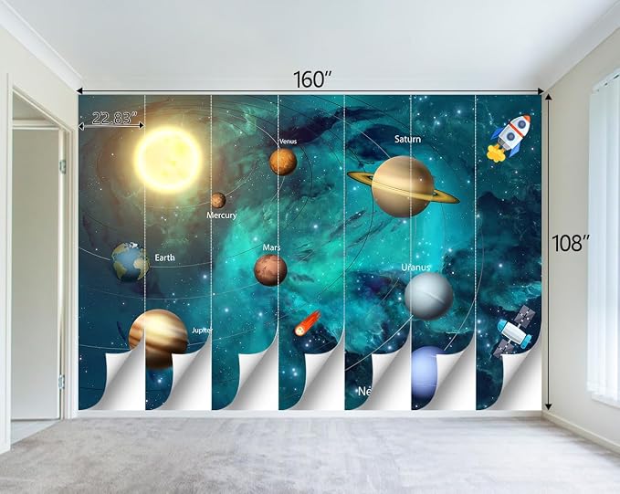 Kids Universe Planet Galaxy Wallpaper Solar System Starry bight Sky Ceiling - Image 4
