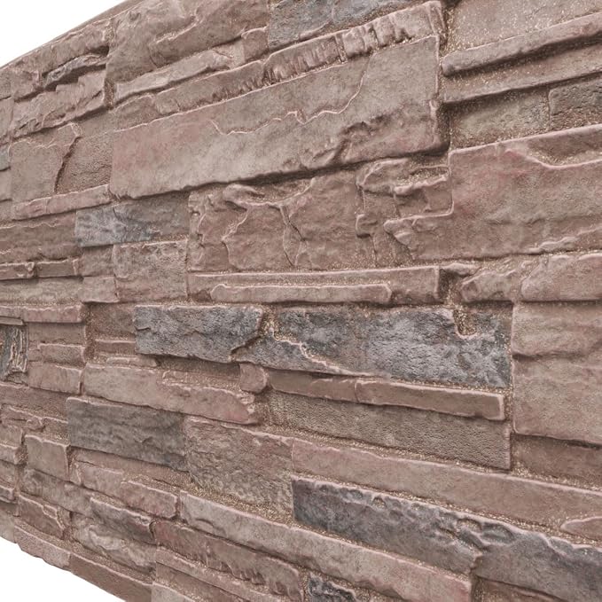 EverStone Cascade Faux Stone Panel, 48 5/8"W x 24 3/4"H x 1 1/4"D, Shasta Color - Image 7