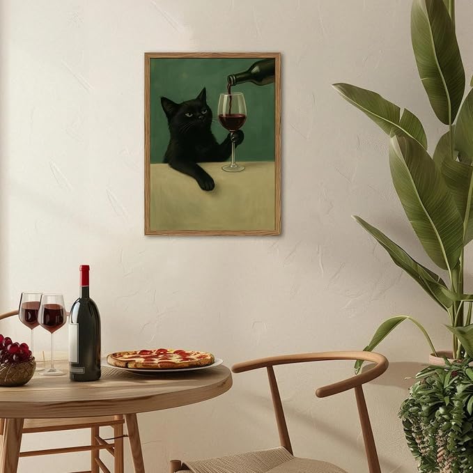 Funny Black Cat Wall Art Moody Black Cat - Image 8