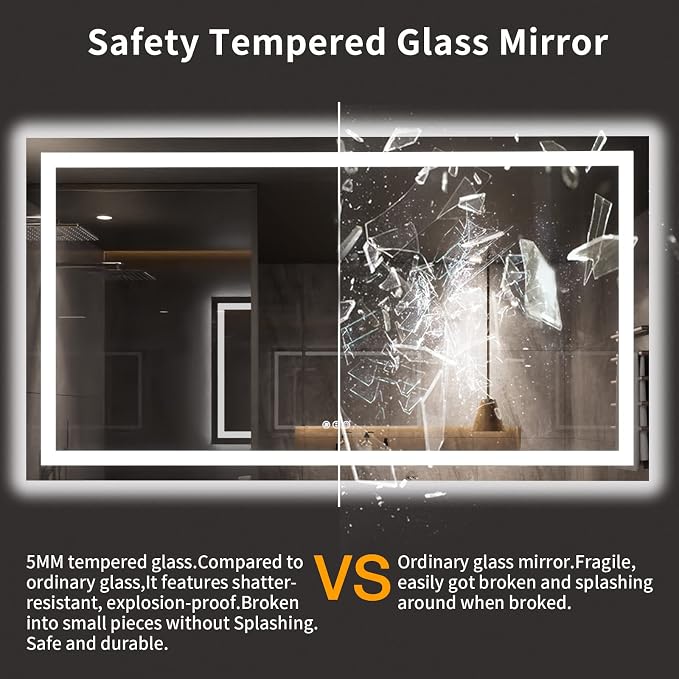 LOAAO 72X40 LED Bathroom Mirror - Image 8