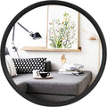 WallBeyond Black Round Mirror Wood Framed 28 inch Circle Wall Mirror by WallBeyond