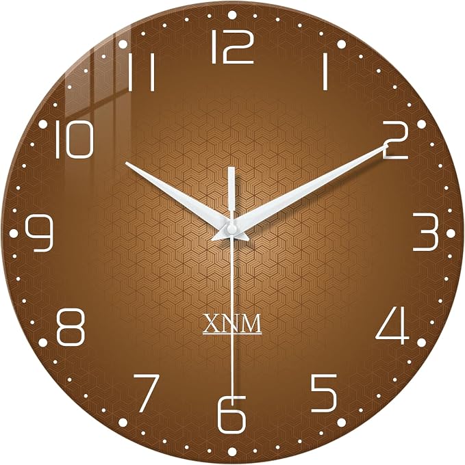 XNM Large Wall Clocks Battery Operated 16 Inch Modern Glass Wall Clock by XNMwallclock