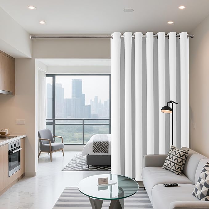 Joydeco Blackout Patio Sliding Door Curtains 108 Inches Long, Grommet Privacy - Image 2