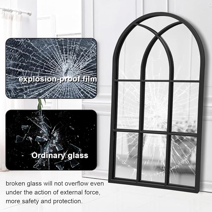 Dewfig Arched Window Wall Mirror, Decorative Mirror, Vanity Mirrors - Image 6