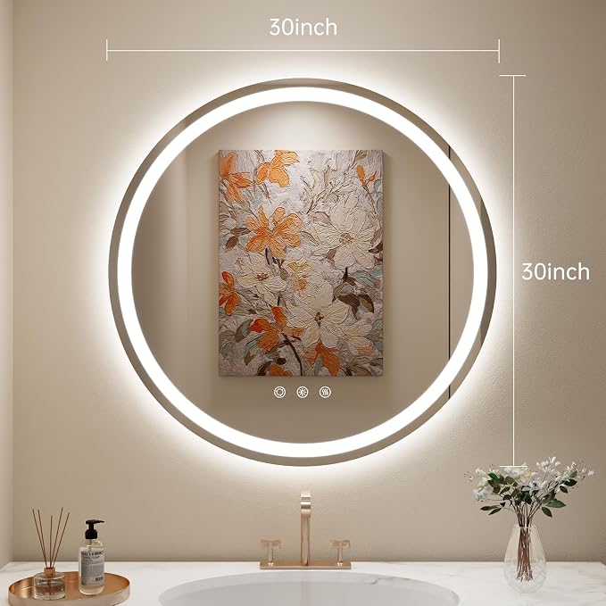 LOVESPEJO 30" Round LED Bathroom Mirror - Image 7