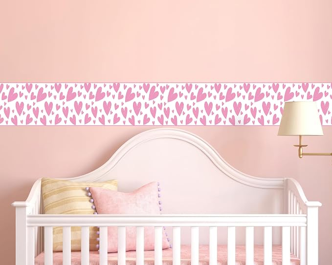 FLFK Pink Heart Wallpaper Border - Image 3