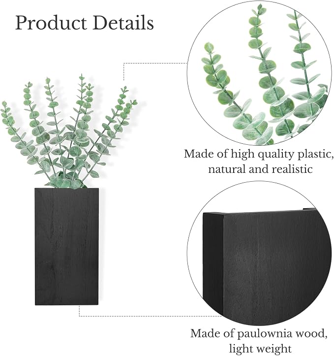 Dahey 2 Pack Wood Wall Planter Vase - Image 6