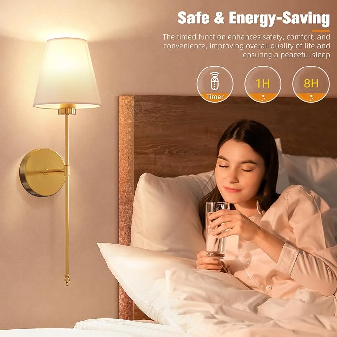 NIORSUN 19.9 inch Battery Operated Wall Sconce Set of 2, 10 Colors Wireless - Image 6