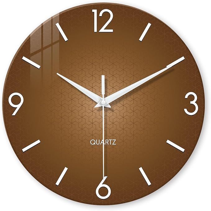 XFM Modern Wall Clock for Living Room Decor 24 Inch Large Brown Analog Wall by XFMWallClock