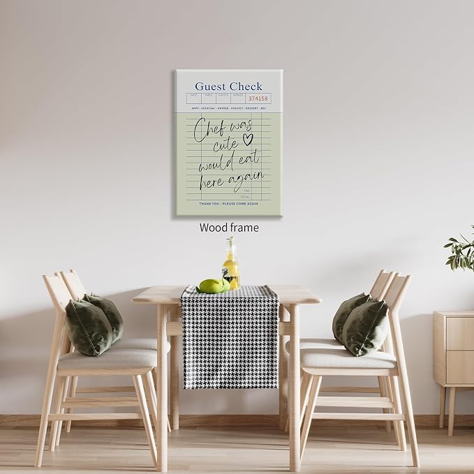 Framed Wall Art Posters Trendy Kitchen Guest Check Prints Chef Was Cute Would - Image 5