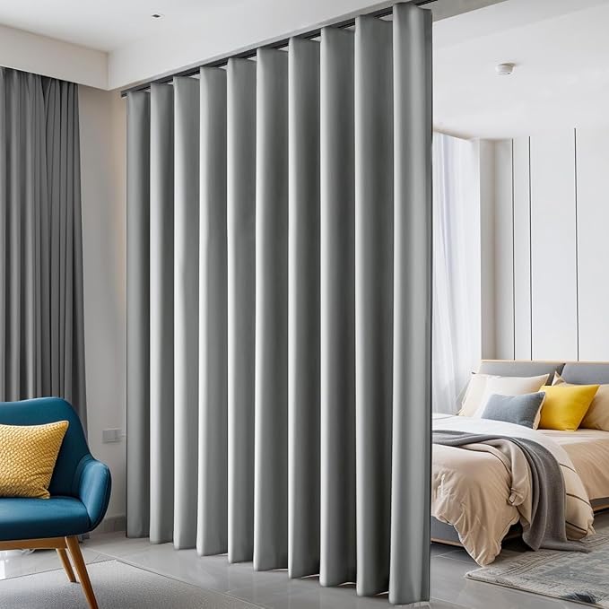 Hoeflife Room Divider Curtains Blackout Floor to Ceiling Curtain by Hoeflife