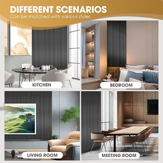 OUZUGIE WPC Acoustic Slat Wall Paneling, Living Room, TV Background, Study Room - Image 7