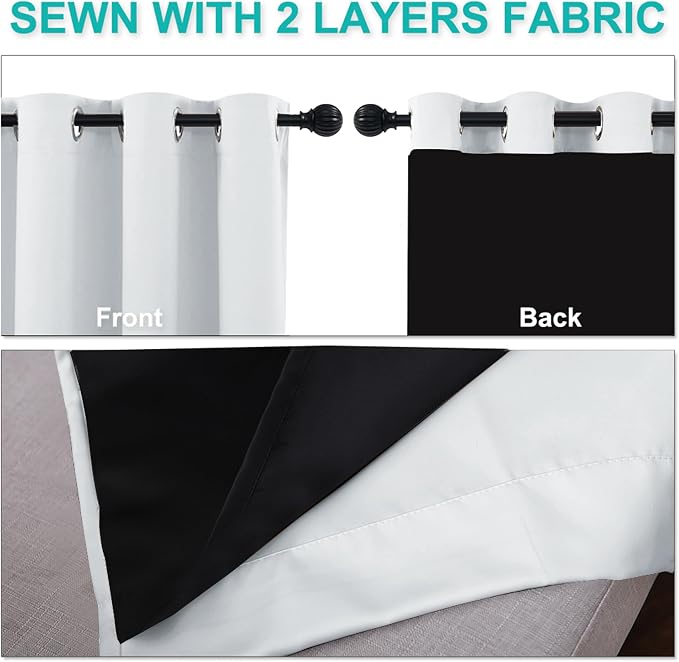 NICETOWN 100% Blackout Window Curtain Panels, 2 Pieces, 42-inch Wide Per Panel - Image 5