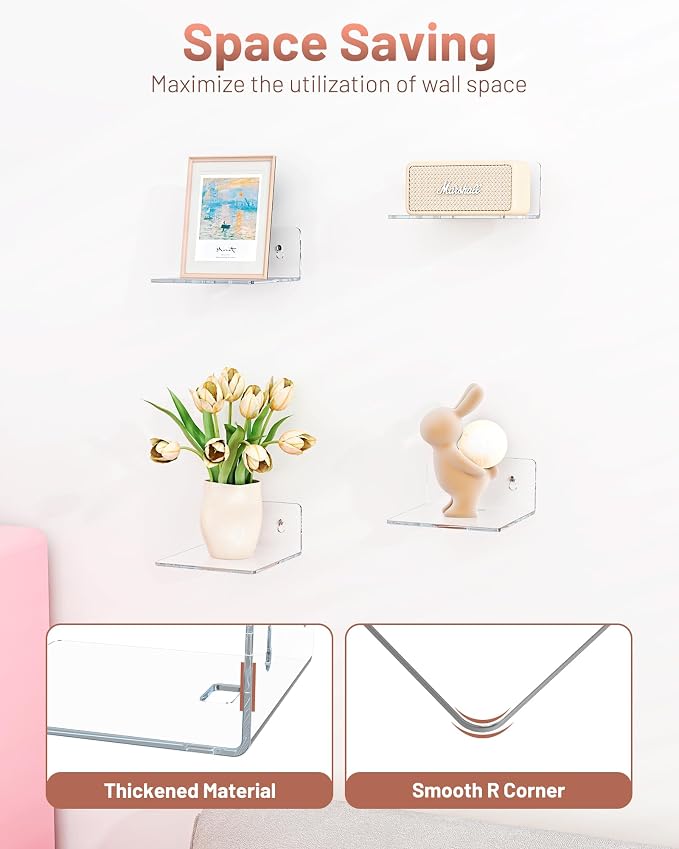4 Pack Small Wall Shelf - Image 4