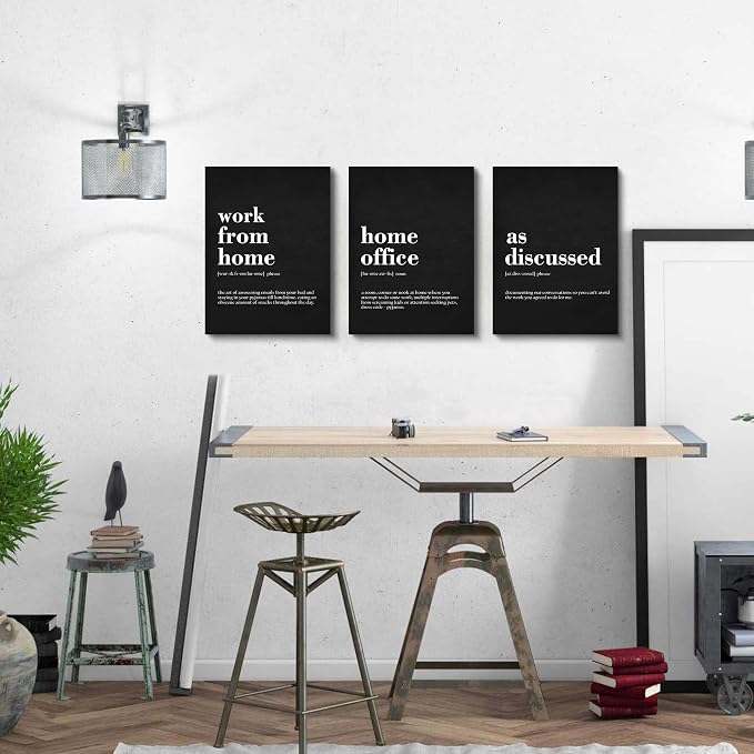 Framed Office Decor Canvas Wall Art - Image 4