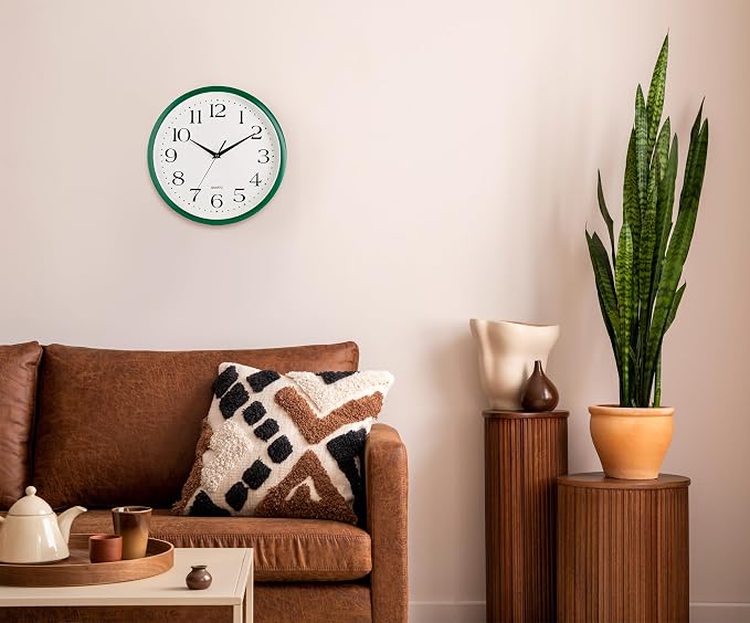 Bernhard Products Hunter Green Wall Clock Silent Non Ticking - Image 3