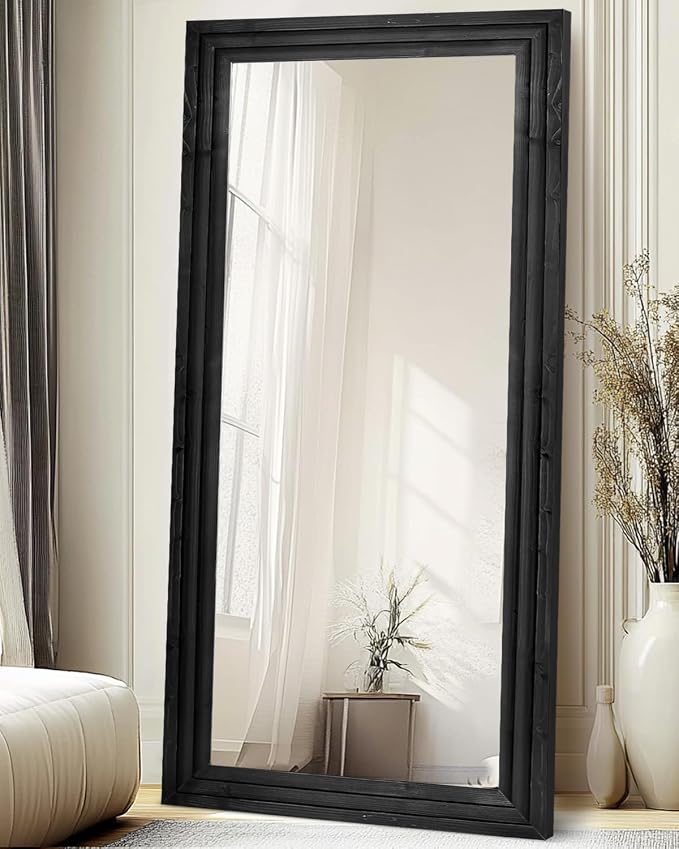 Full Length Mirror 76"x34" Solid Wood Frame Floor Large Mirror - Image 7