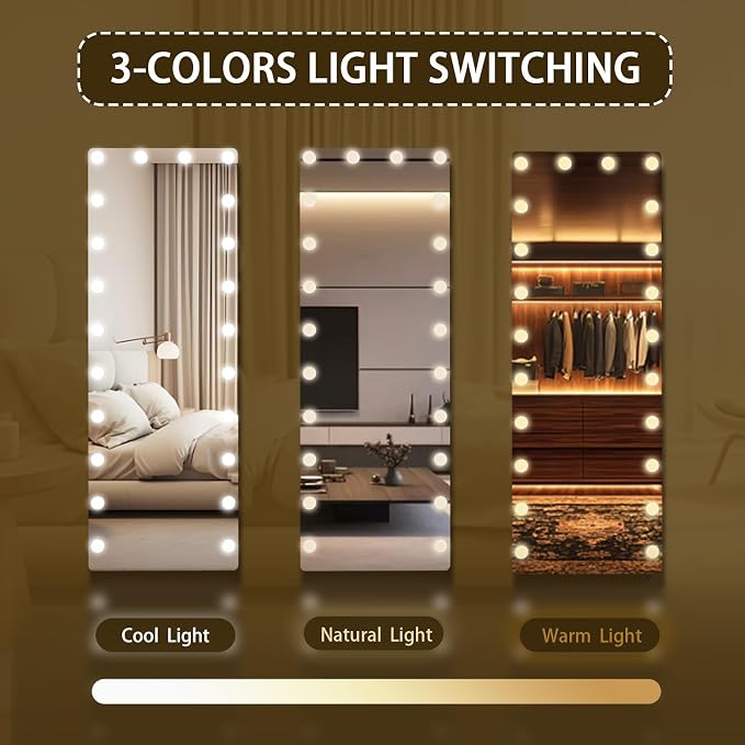 Kosmonia 66x22 Hollywood Full Length Mirror - Image 4