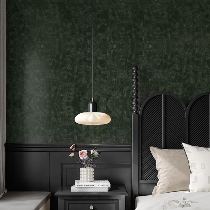 Abyssaly Dark Green Peel and Stick Wallpaper - Image 2