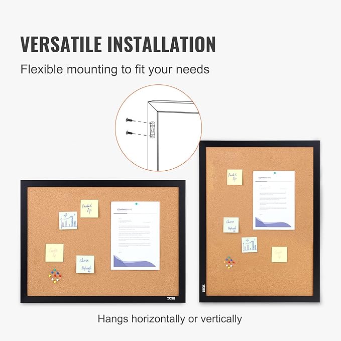VEVOR 24 x 36 Cork Board, Large Bulletin Board - Image 6