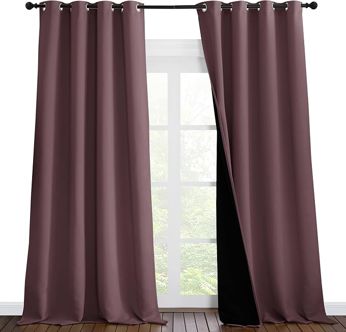 NICETOWN Room Warming Thermal Insulated 100% Blackout Curtains, Sound Proof by NICETOWN