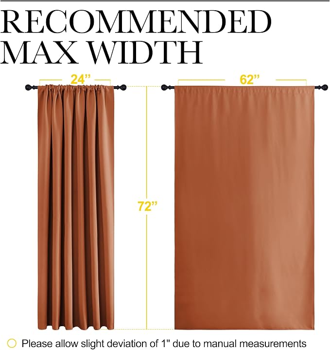 NICETOWN 2 Panels Blackout Curtains, Rod Pocket Window Curtains Room Darkning - Image 6