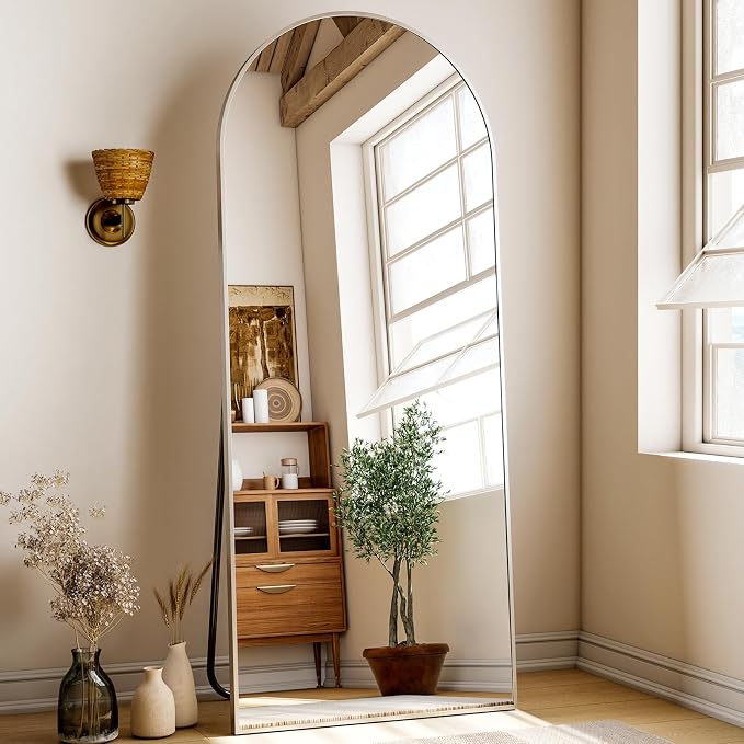 XRAMFY 56"x21" Floor Full Length Mirror Standing Full Body Rounded Corner - Image 4