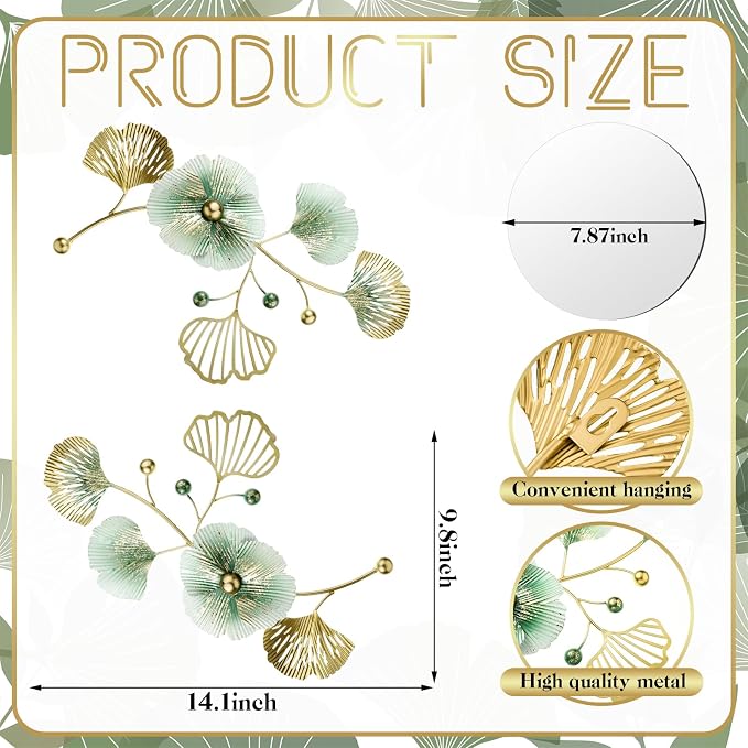 Tandefio 3 Pcs Metal Decorative Wall Mirrors - Image 2
