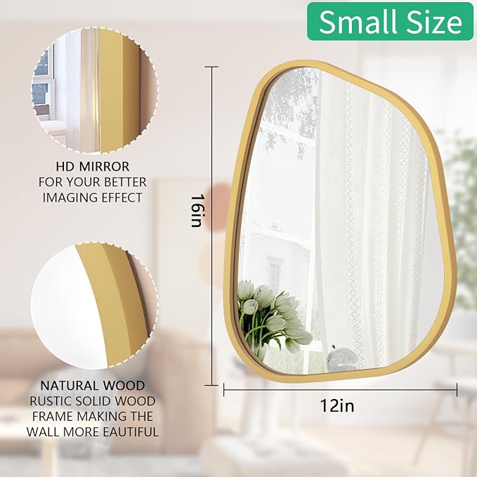 Irregular Asymmetrical Mirror Wall Mounted, Unique Vanity Mirror, Shaped - Image 7