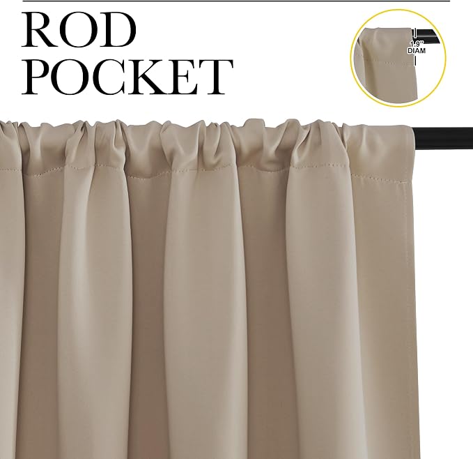 NICETOWN Blackout Curtains for Living Curtains, 2 Panels, 42 by 72, Room - Image 2