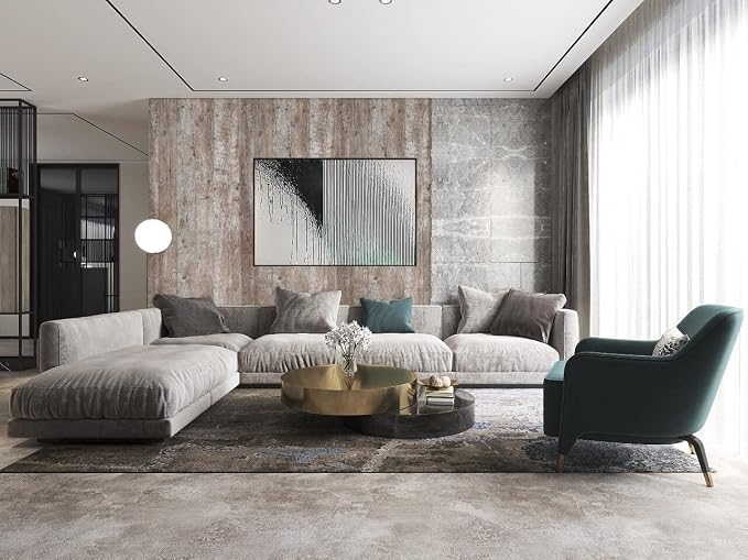 Dimoon78.7"x17.7'' Wood Wallpaper Brown Grey Dark Wood Contact Paper Gray Brown - Image 5