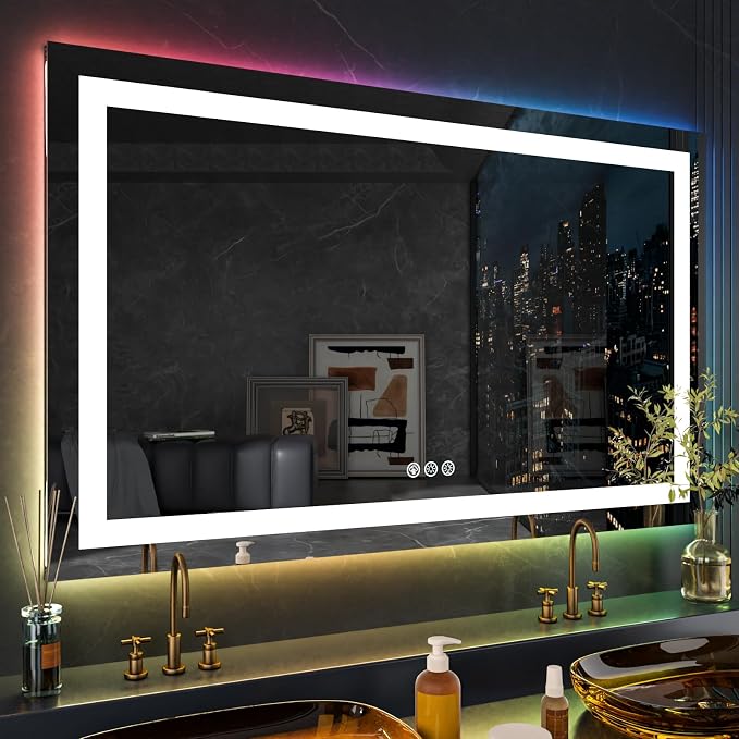 LOAAO 72X32 Inch RGB LED Bathroom Mirror - Image 2