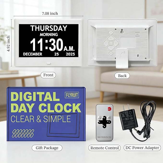 7'' Dementia Clock For Seniors, Large Display Digital Clock - Image 8