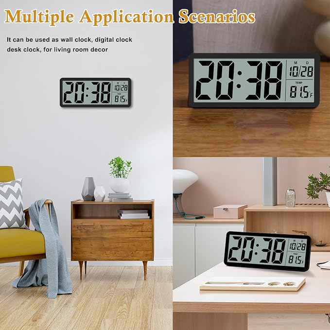 Digital LCD Wall Clock Easy to Set, 8.5 Inch LCD Screen - Image 6